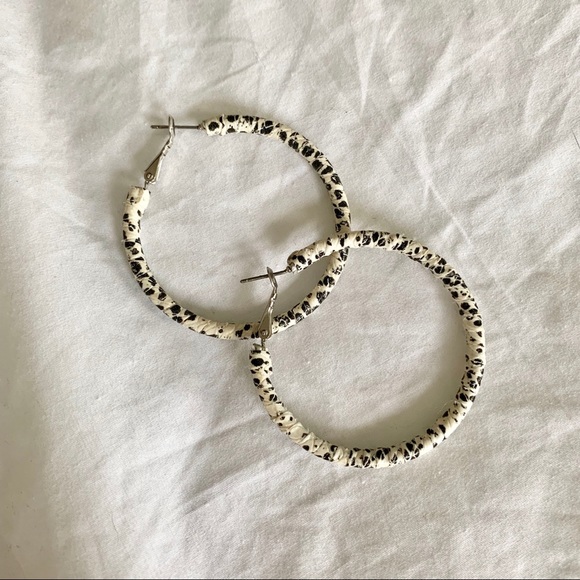 Snakeskin Wrapped Hoop Earrings - Picture 8 of 8